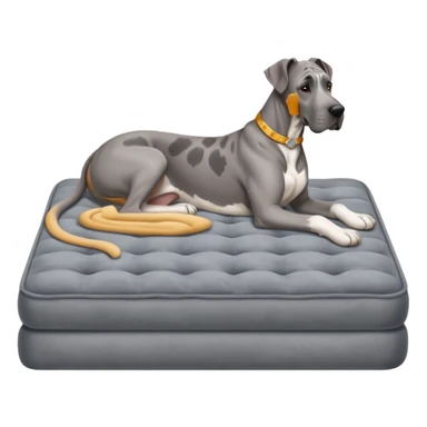 Gray Great Dane on king size mattress floppy ears sticker