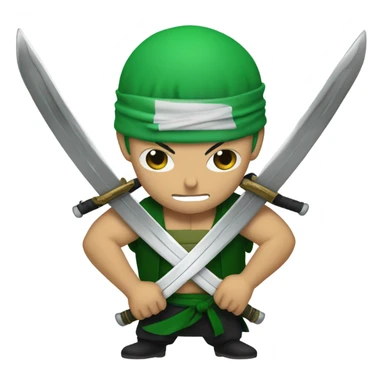 Zoro with 3 swords  sticker