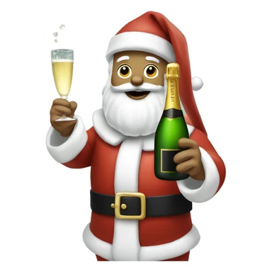 Champagne santa sticker