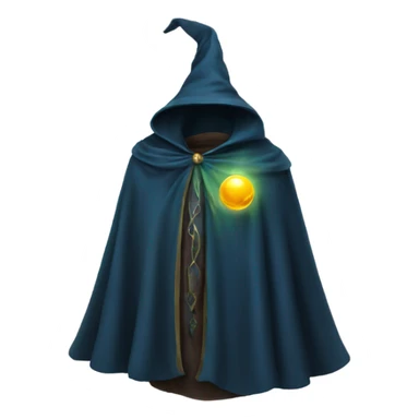 Fantasy wizard cloak with orb connecting the seams at the top sticker