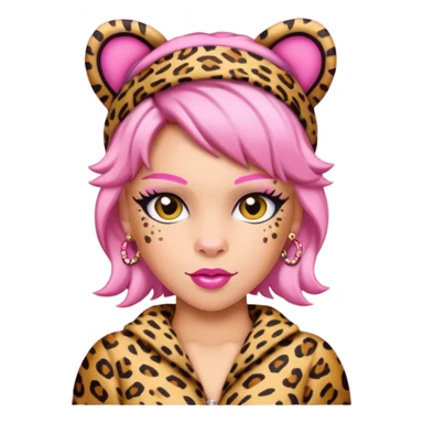 P!nk in leopard costumes with leopard headband sticker