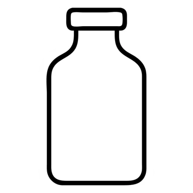 Remove the liquid elements and add a cap to the bottle or container, keeping the minimal black and white style, outline only, no fill, modern and clean, with no background. sticker