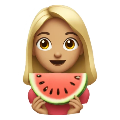 Girl eating watermelone sticker