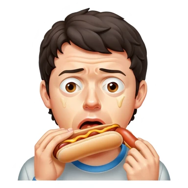rory mcilroy choking on a hot dog with tears coming down his face and drooling out of his mouth because he can’t breath  sticker