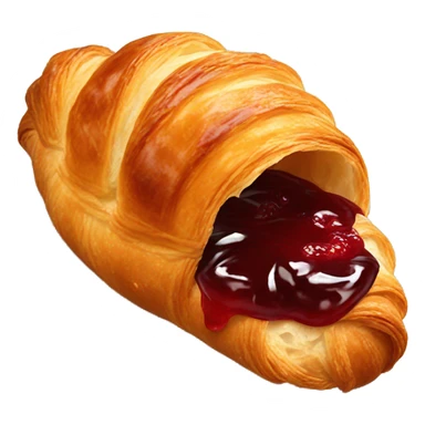 Single Croissant covered with red jam sticker