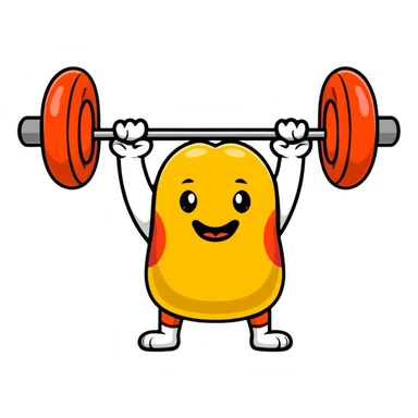 hotdog lifting weights sticker