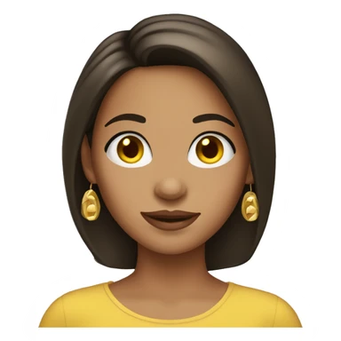 Brunette girl with golden earrings  sticker