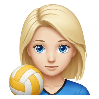 Blond girl blue eyes playin volley sticker