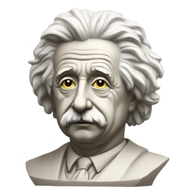 philosopher statue with face of albert einstein sticker