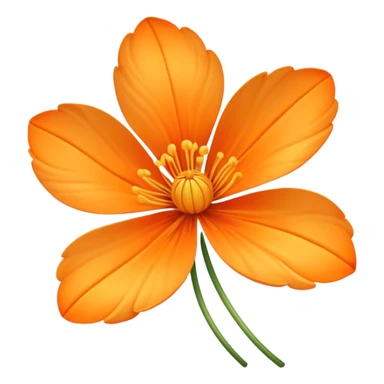 gold and orange delicate flower  sticker