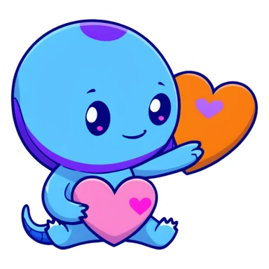 Stitch holding a pink and Purple Heart  sticker