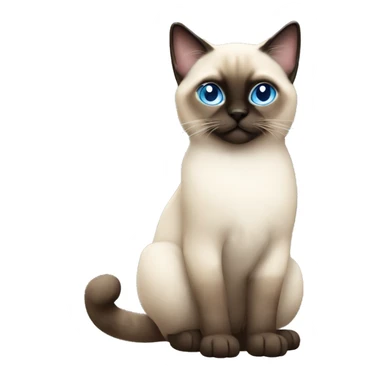 Fluffy Siamese cat with light blue eyes sticker