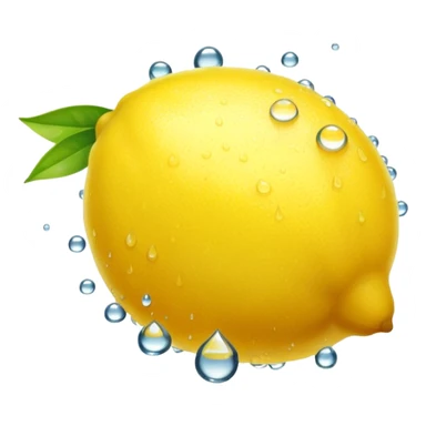 a lemon with dewdrops sticker