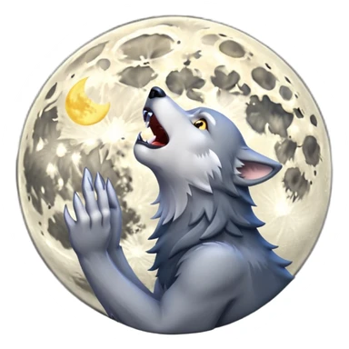 Wolf howling att Moon  sticker