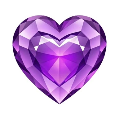 purple heart with a crystal effect sticker