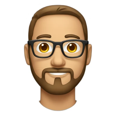 Hombre de 30 años con gafas y barba abierta sticker