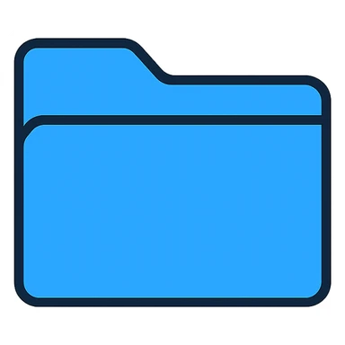 modern clean blue minimal Windows folder icon no text sticker