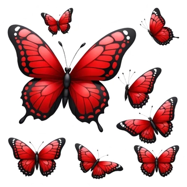 Edgy crimson-blood-red, obsidian-black, beautiful butterfly sticker