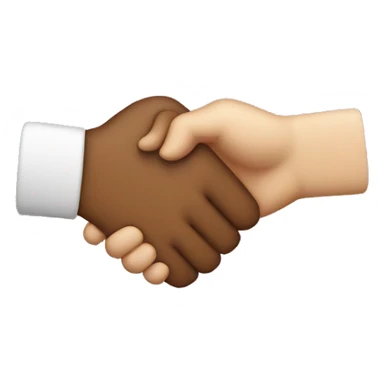 a handshake shaped like a heart sticker