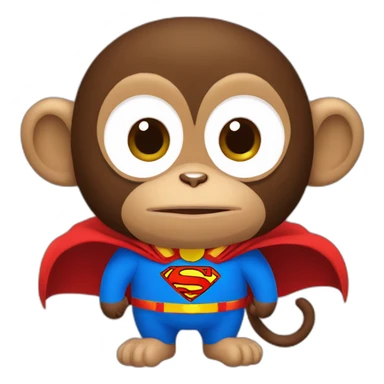 Superman monkey with cape sticker