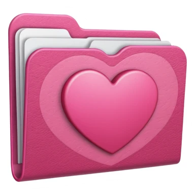 file folder pink with heart sticker