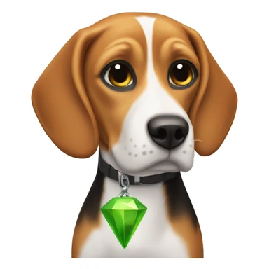Beagle with Sims Plumbob sticker