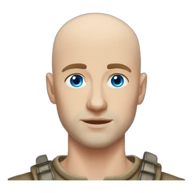 bald pretty brave slavic blue-eyed guy sticker