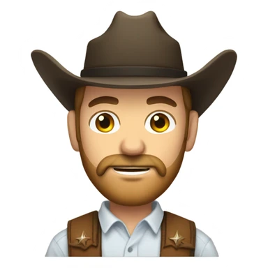 Caucasian Cowboy men with a beard sticker