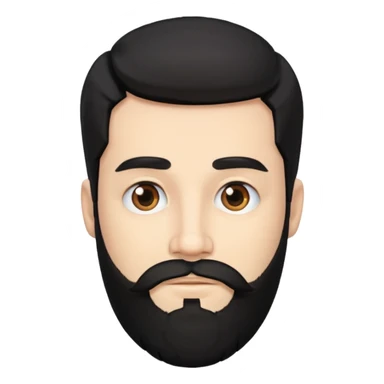 Hombre blanco con barba, su cabello es negro sticker