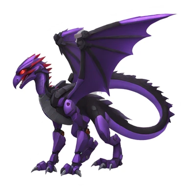  Cool Edgy Black Purple Red Digimon-Fakemon-Raptor-Dragon-Mecha full body sticker