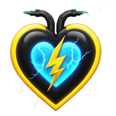 heart with black lightning sticker