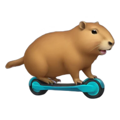 capybara on a onewheel$ sticker