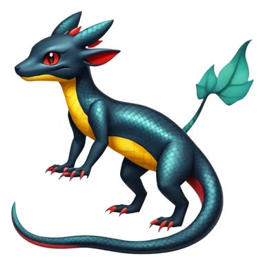 Shiny Exotic Salandit-Umbreon-Charmeleon-Fakémon-hybrid-creature (full body)  sticker