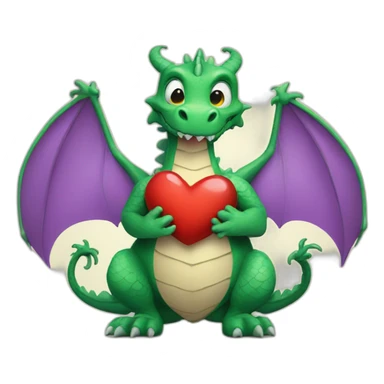 Dragon with a heart in its legs sticker
