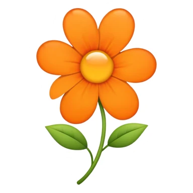 Create an emoji for discord  membership Color orange with flower outline sticker