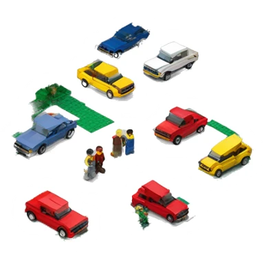 isometric car sales lot lego ser sticker