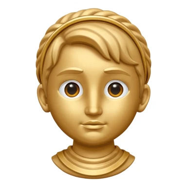 Dios griego estilo estatua de perfil mirando con una lupa de sticker