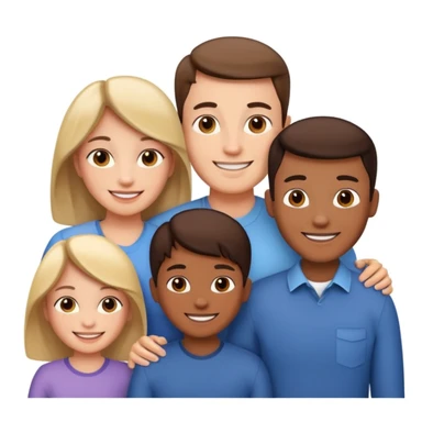 family posing for photo sticker