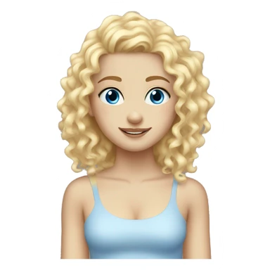 Tall curly blonde girl blue eyes pale  sticker