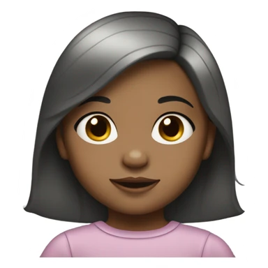 Black haired girl toddler with white skintone. sticker