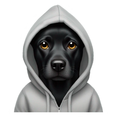 Black Dog wearing a hoodie sticker