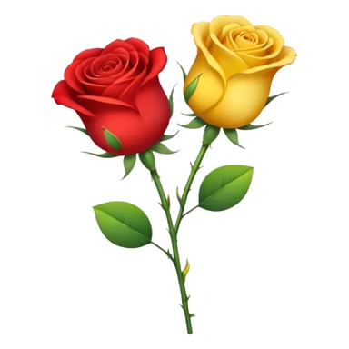 Gradient roses with from yellow to red with heart holding sticker
