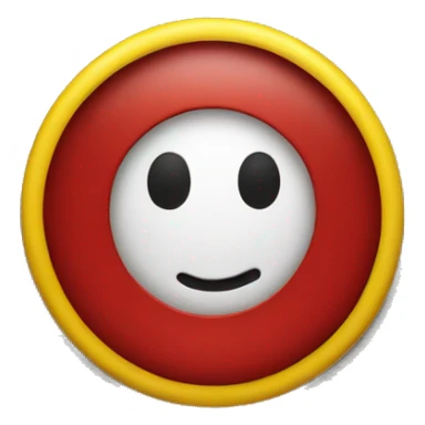 A wavy black and red rectangle with a yellow circle in the middle sticker