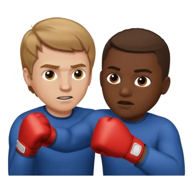 White man with light brown hair punching black man  sticker