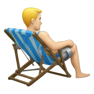 white guy gaming beach chair sticker
