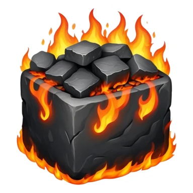square of burning coal sticker