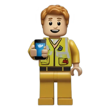 lego man holding an iphone sticker