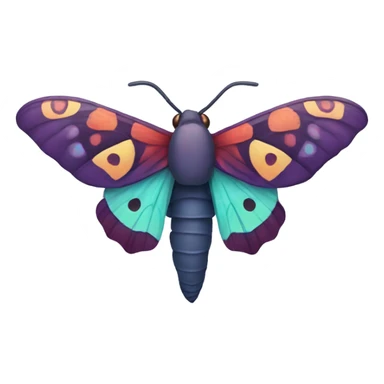 Colorful moth sticker