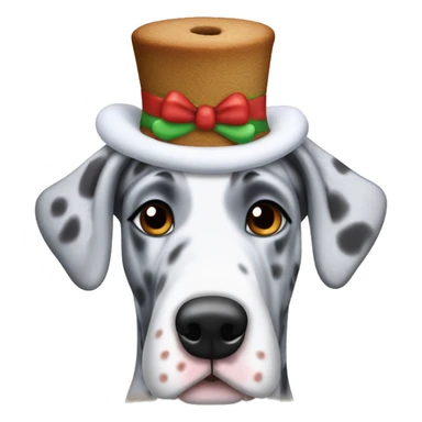 Blue Merle Great Dane dressed as gingerbread  sticker