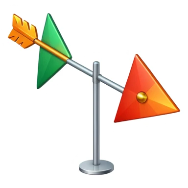 A limit control with an arrow that stands between green, orange and red. sticker